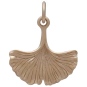 Bronze Ginkgo Leaf Charm Front View