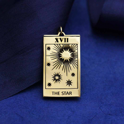 Bronze Star Tarot Card Charm 30x14mm