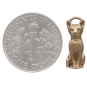 Bronze 3D Cat Pendant with Dime