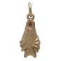 Bronze Small Hanging Bat Charm Back View