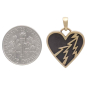 Bronze Electric Heart Shadow Box Pendant with Dime