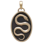 Bronze Snake in Shadowbox Pendant Front View