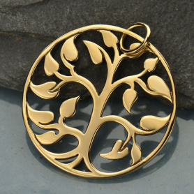 Large Tree of Life Jewelry Pendant - Bronze 34x30mm