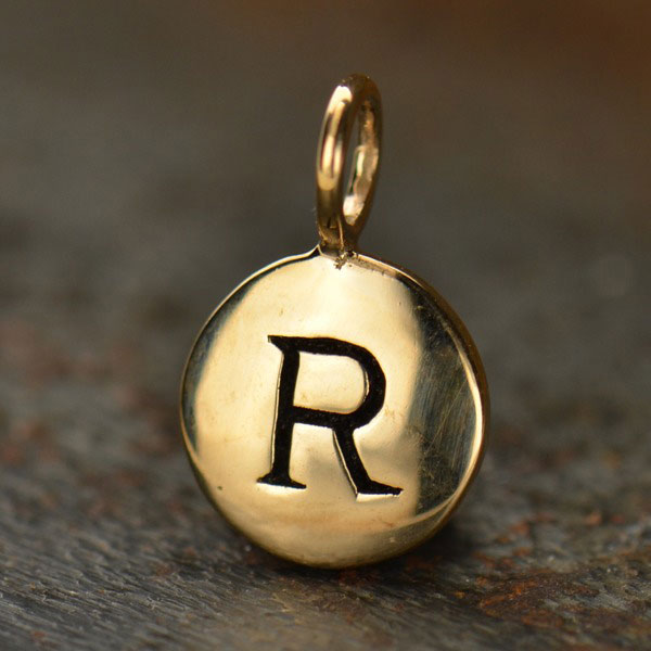 Alphabet Charms Letter R Bronze