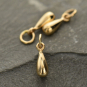 Medium Teardrop Dangle Charm - Bronze 14x4mm