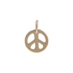 Small Peace Jewelry Charm - Bronze 12x9mm