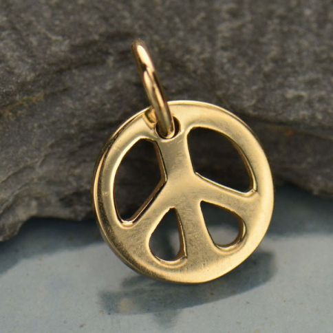 Small Peace Jewelry Charm - Bronze 12x9mm