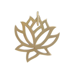 Medium Lotus Jewelry Charm - Bronze 18x15mm