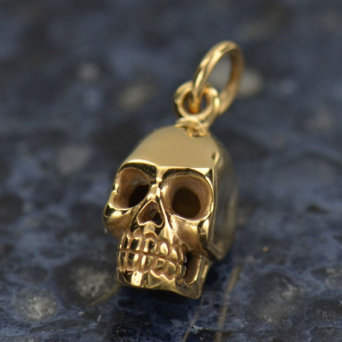 Medium Skull Jewelry Charm - Bronze 16x7mm