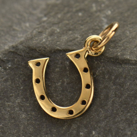 Small Horseshoe Jewelry Charm - Bronze 16x10mm