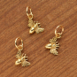 Tiny Honey Bee Charm - Bronze 13x7mm