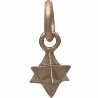 Small Merkaba Charm - Bronze Sacred Geometry Charm 13x6mm