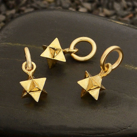 Small Merkaba Charm - Bronze Sacred Geometry Charm 13x6mm