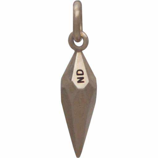 Small Faceted Spike Charm - Bronze 21x5mm