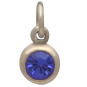 Bronze September Birthstone Charm Front View