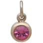 Bronze October Birthstone Charm Front View