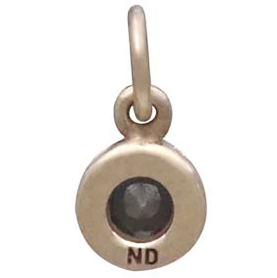 Bronze November Birthstone Charm Back View