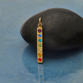 Bronze Chakra Pendant with Rainbow Crystals DISCONTINUED
