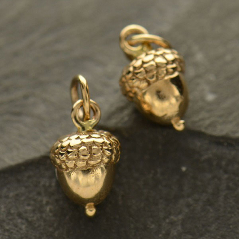 Medium Acorn Jewelry Charm - Bronze 15x7mm