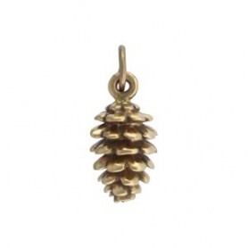Pinecone Jewelry Charm - Bronze 17x7mm