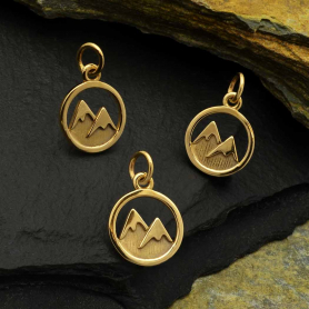 Bronze Snow Capped Mountain Charm 16x10mm