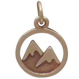 Bronze Snow Capped Mountain Charm 16x10mm