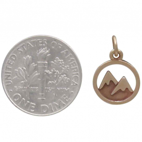 Bronze Snow Capped Mountain Charm 16x10mm
