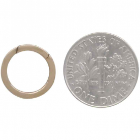 Round Bronze Removable Charm Holder Link 2x13mm next to dime