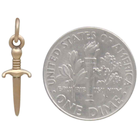 Bronze Mini Dagger Charm with Dime