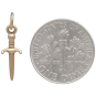 Bronze Mini Dagger Charm with Dime