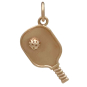 Bronze Pickleball Paddle and Ball Charm Front View