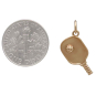 Bronze Pickleball Paddle and Ball Charm with Dime