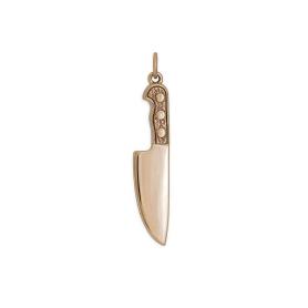 Bronze Kitchen Knife Charm 37x7mm
