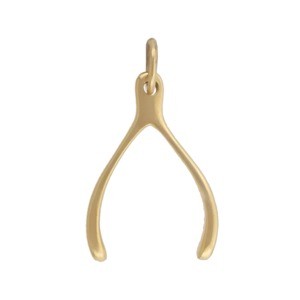 Medium Wishbone Bronze Jewelry Charm 20x10mm