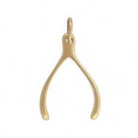 Medium Wishbone Bronze Jewelry Charm 20x10mm
