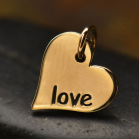 Word Charm Love in Heart Shape - Bronze DISCONTINUED
