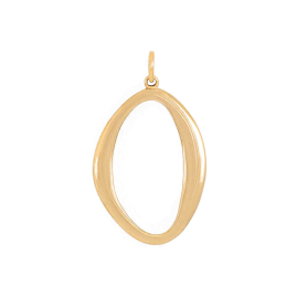 Bronze Asymmetrical Oval Charm 30x18mm