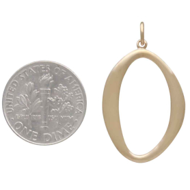 Bronze Asymmetrical Oval Charm with Dime