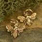 Small Bee Jewelry Charm - Bronze 14x12mm