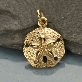 Sand Dollar Bronze Jewelry Charm 19x13mm