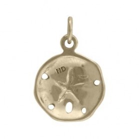 Sand Dollar Bronze Jewelry Charm 19x13mm