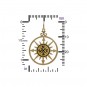 Compass Rose Bronze Jewelry Pendant 30x20mm