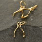 Small Wishbone Bronze Jewelry Charm 13x6mm