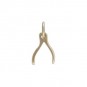 Small Wishbone Bronze Jewelry Charm 13x6mm