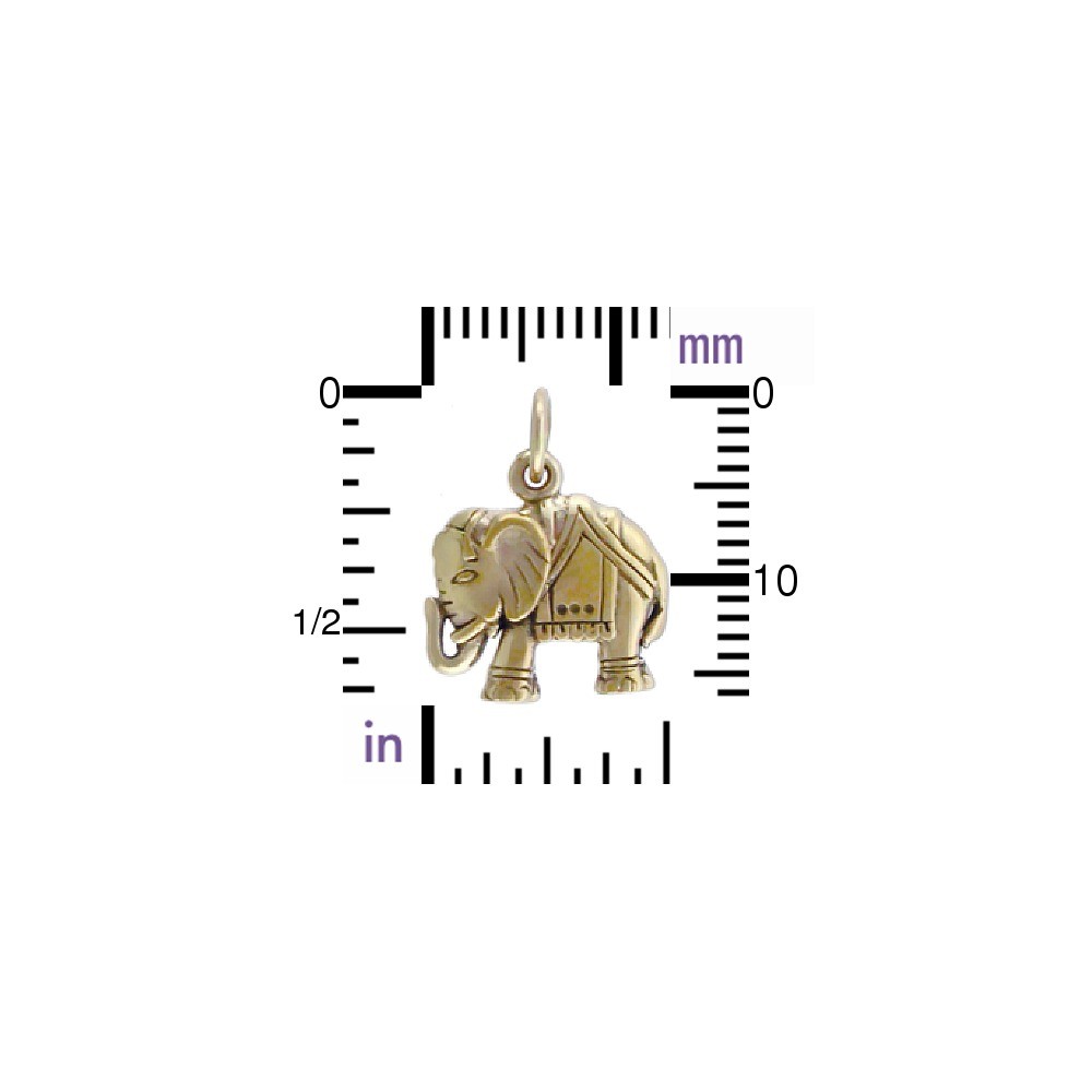 Elephant Bronze Jewelry Charm 17x13mm
