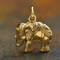 Elephant Bronze Jewelry Charm 17x13mm