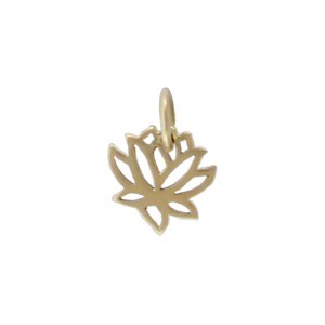 Tiny Lotus Bronze Jewelry Charm 12x9mm