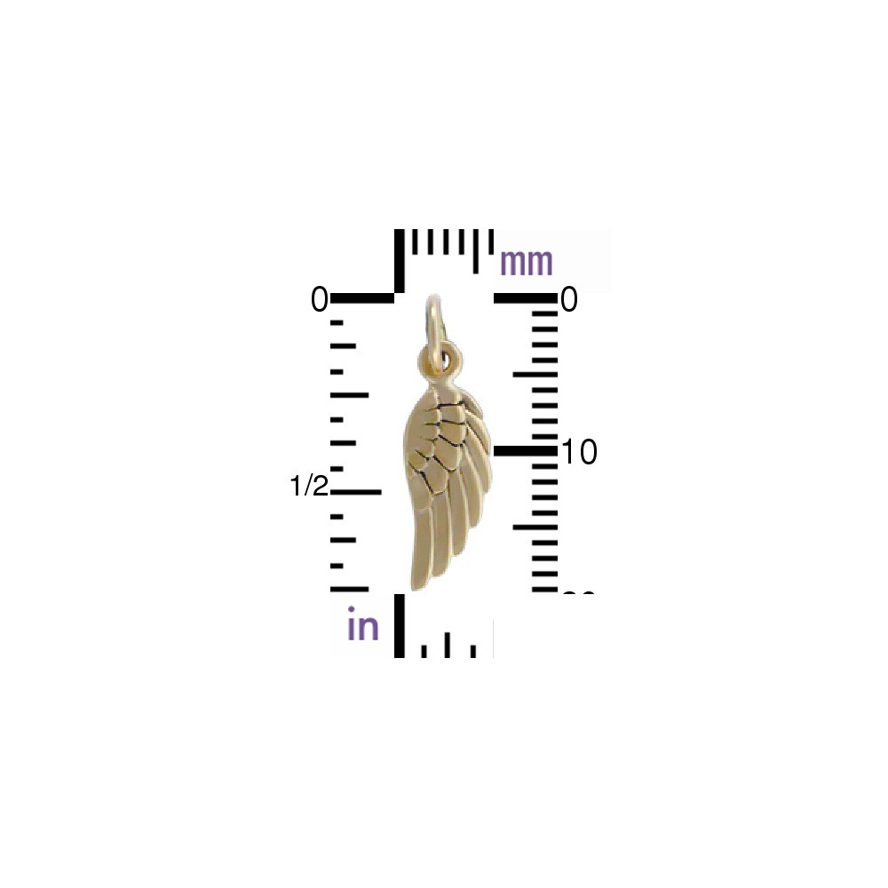 Bronze Angel Wing Charm Right Side 20x5mm