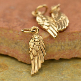 Bronze Angel Wing Charm Right Side 20x5mm DISCONTINUED