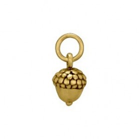 Small Acorn Bronze Jewelry Charm 12x6mm